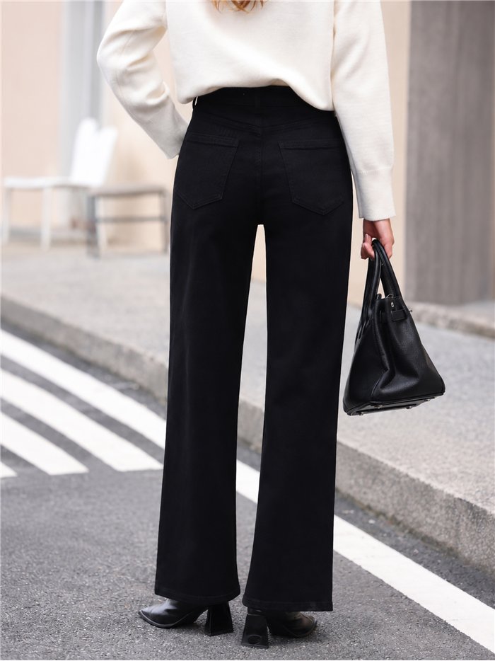 Jeans wide leg negro