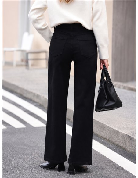 Jeans wide leg negro