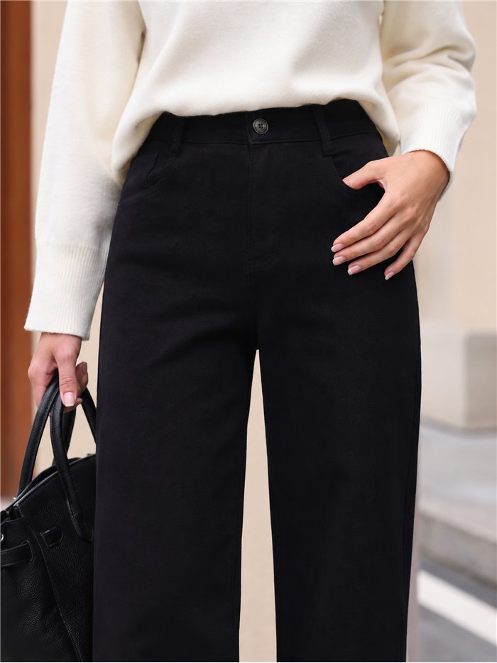 Jeans wide leg negro