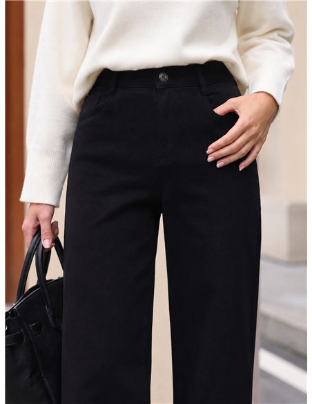 Jeans wide leg negro