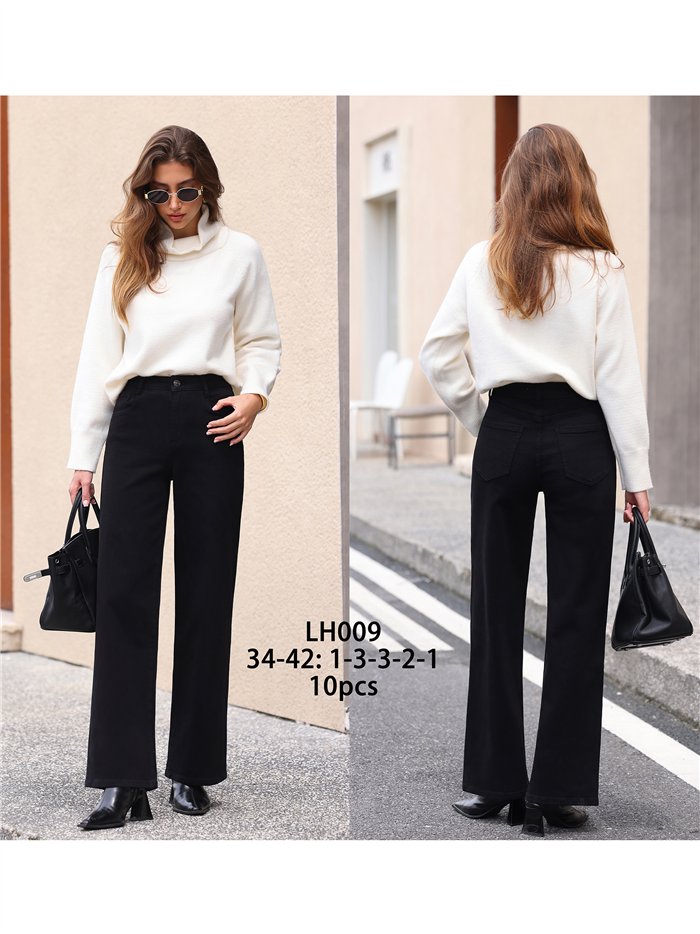 Jeans wide leg negro