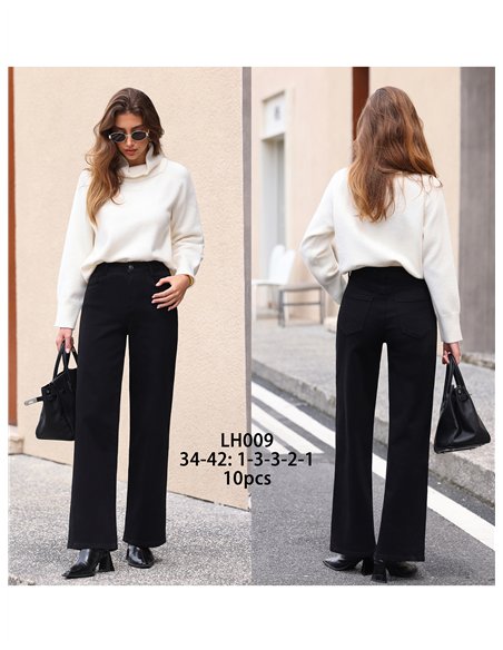 Jeans wide leg negro