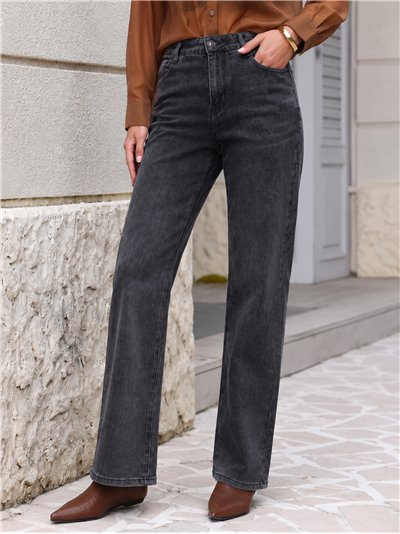 Jeans rectos lavado gris