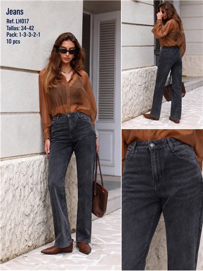 Jeans rectos lavado gris 2