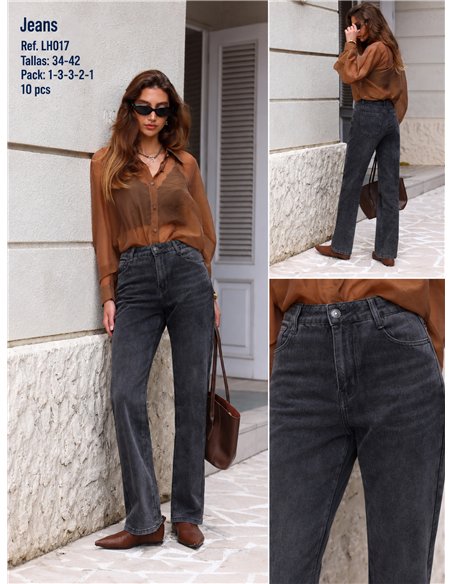 Jeans rectos lavado gris