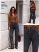 Jeans rectos lavado gris