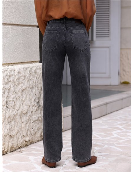 Jeans rectos lavado gris