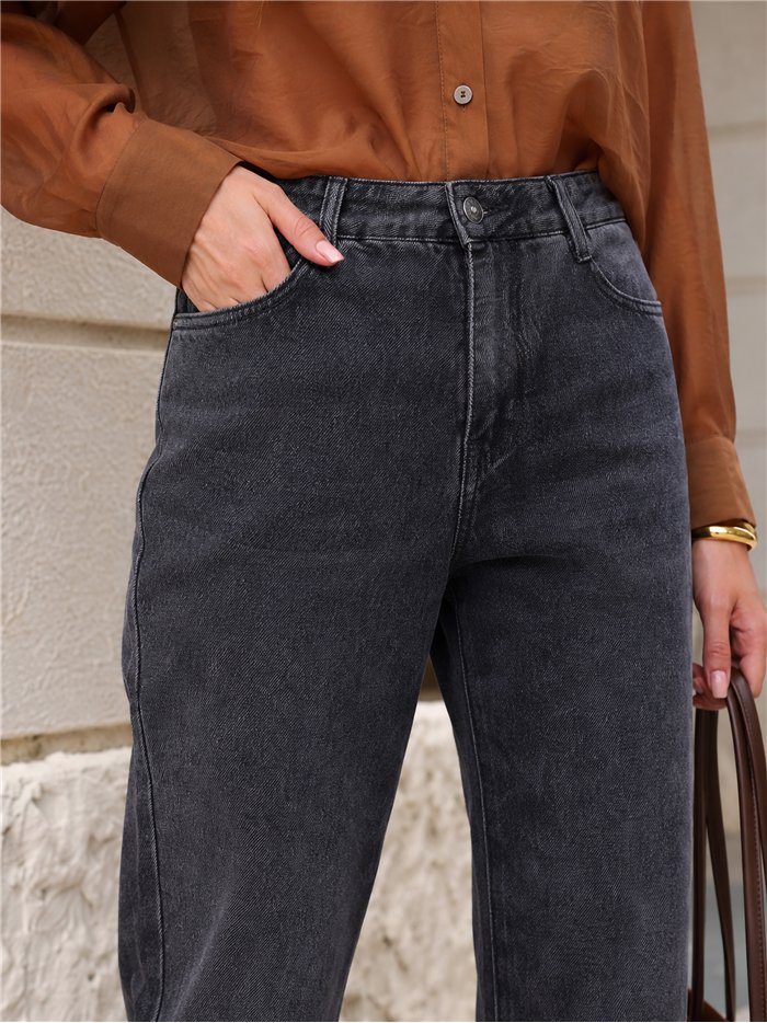 Jeans rectos lavado gris