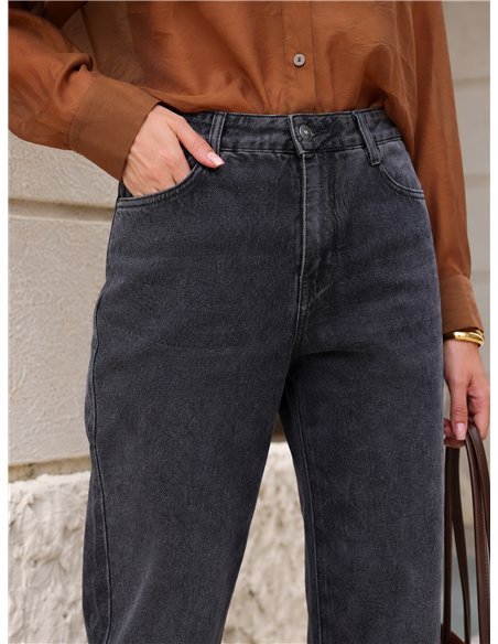 Jeans rectos lavado gris