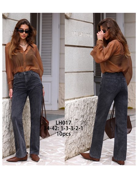 Jeans rectos lavado gris