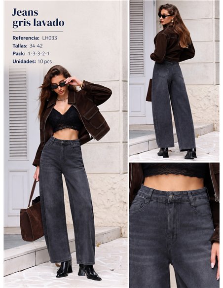 Jeans balloon gris oscuro
