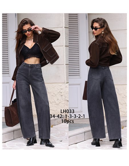 Jeans balloon gris oscuro