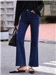 Jeans flare de raya fina