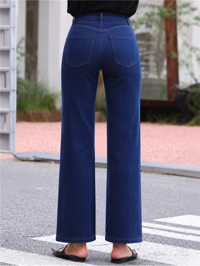 Jeans flare de raya fina