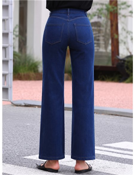 Jeans flare de raya fina