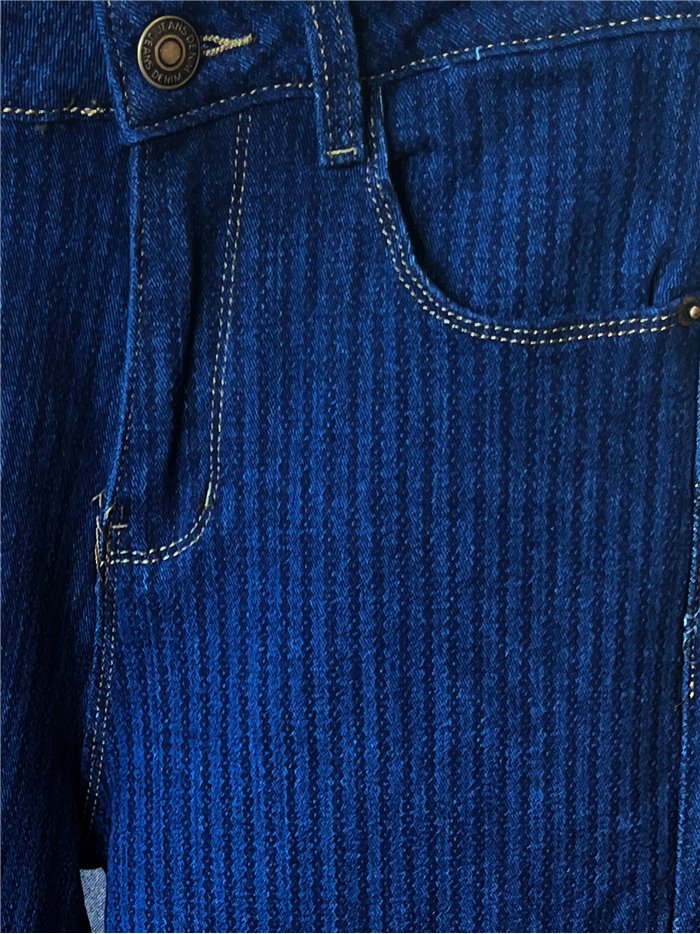 Jeans flare de raya fina