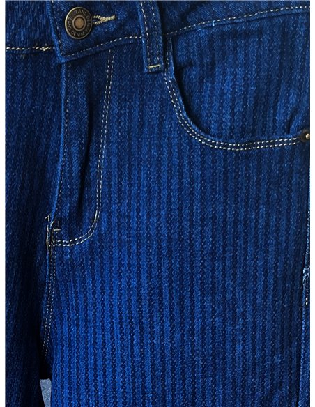 Jeans flare de raya fina