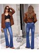 Jeans flare bolsillos con solapas