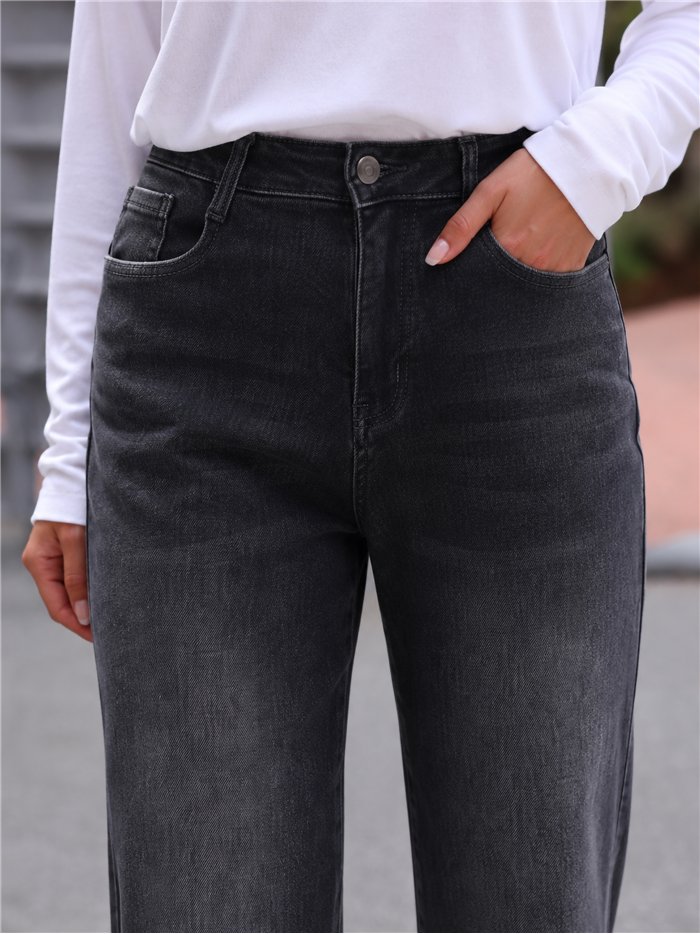 Jeans wide leg lavado gris