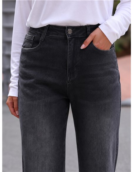 Jeans wide leg lavado gris