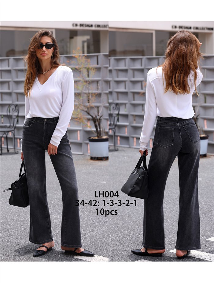 Jeans wide leg lavado gris