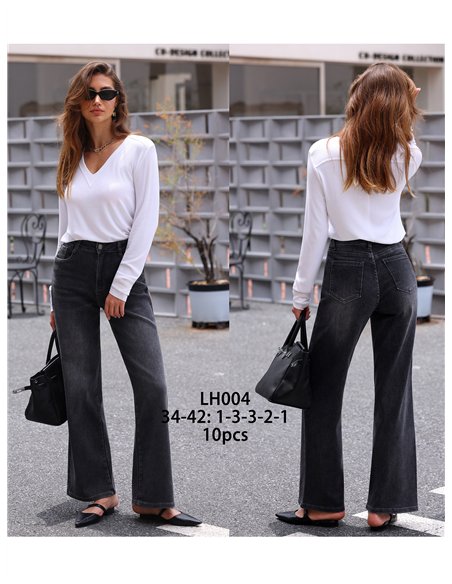 Jeans wide leg lavado gris