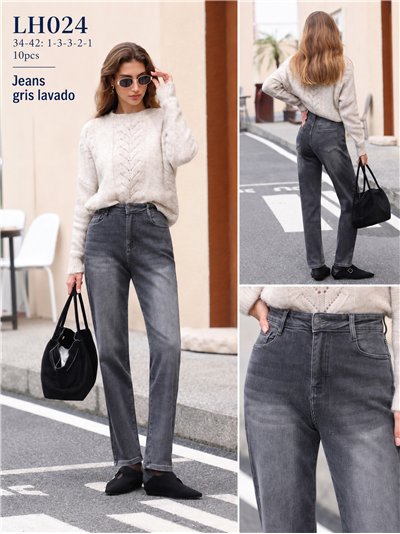 Jeans skinny lavado gris 2