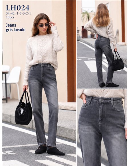 Jeans skinny lavado gris