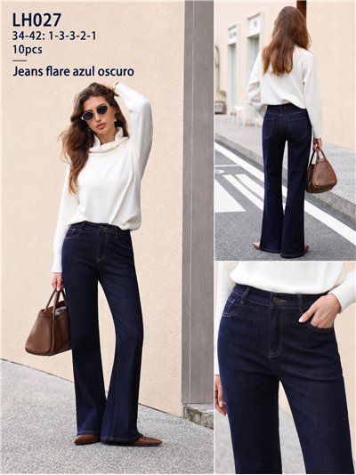 Jeans flare denim oscuro 2