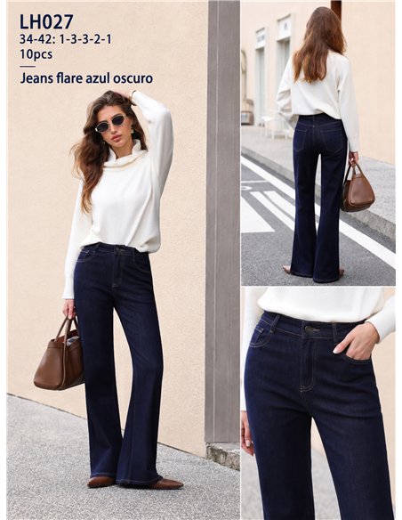 Jeans flare denim oscuro