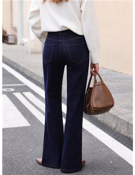 Jeans flare denim oscuro