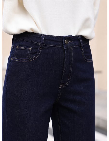 Jeans flare denim oscuro