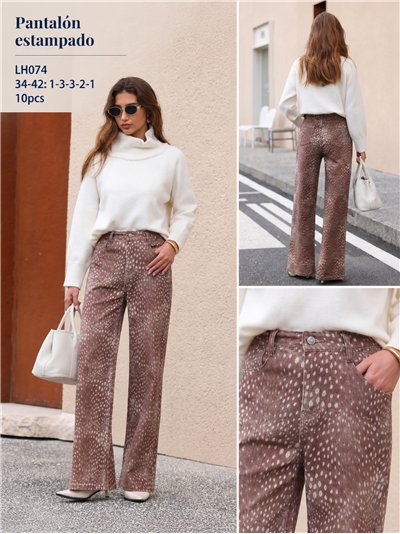 Jeans wide leg estampado animal 2