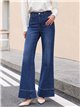 Jeans wide leg cintura trenzada