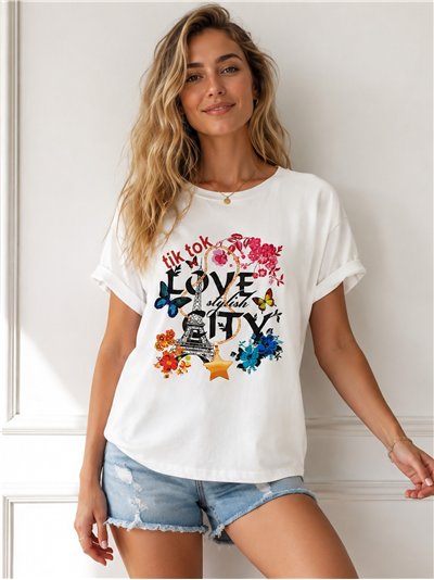 Camiseta oversize love Paris