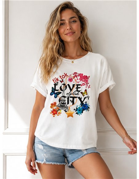 Camiseta oversize love Paris