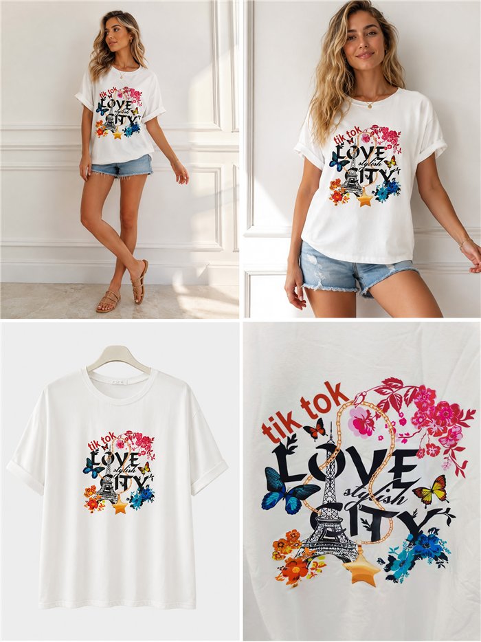 Camiseta oversize love Paris