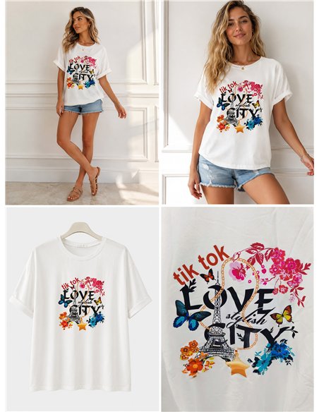 Camiseta oversize love Paris