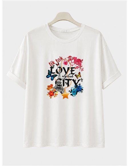 Camiseta oversize love Paris