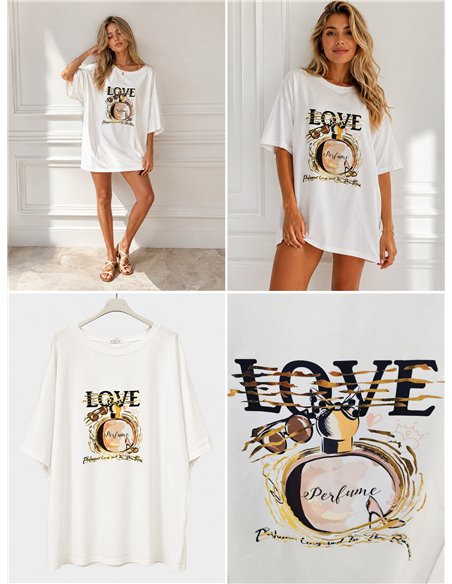 Camiseta maxi perfume