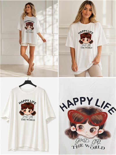 Camiseta maxi happy girl 2