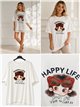 Camiseta maxi happy girl