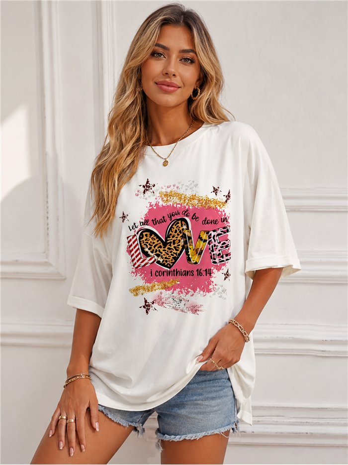Camiseta maxi love animal print