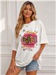 Camiseta maxi love animal print