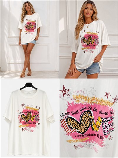 Camiseta maxi love animal print 2