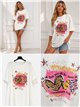 Camiseta maxi love animal print