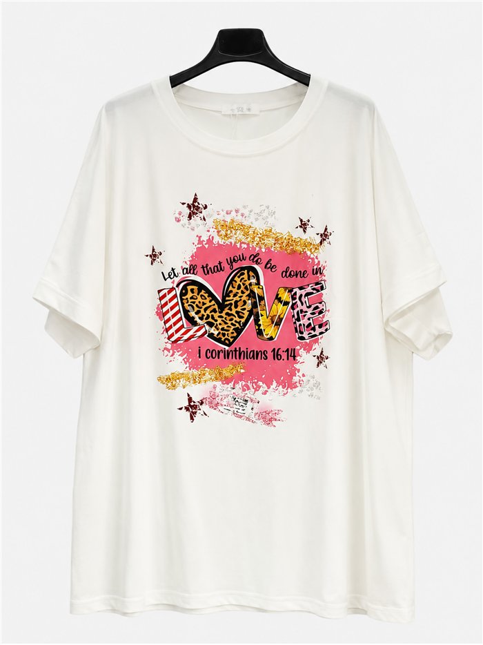 Camiseta maxi love animal print