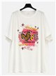 Camiseta maxi love animal print