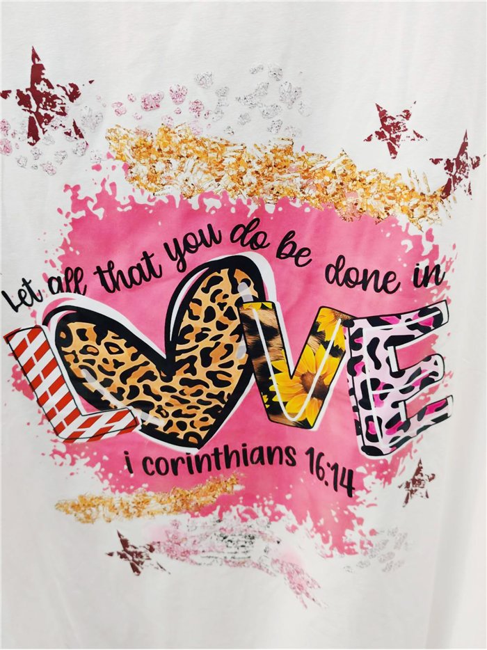 Camiseta maxi love animal print
