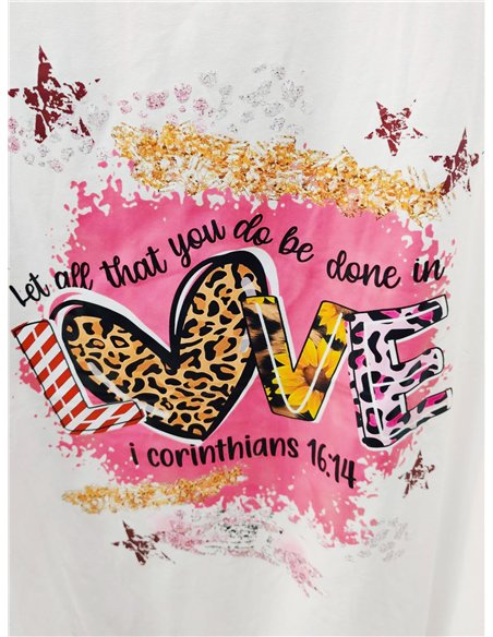 Camiseta maxi love animal print